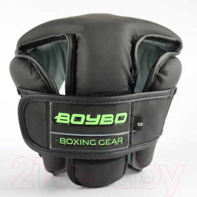 Боксерский шлем BoyBo B-Series (XL, черный/зеленый)