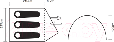 Палатка Sundays ZC-TT036-3P v2 (темно-серый/желтый)