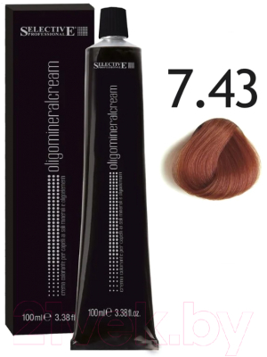 Крем-краска для волос Selective Professional Oligomineral Cream 7.43 / 86743 (100мл, блондин медно-золотой)