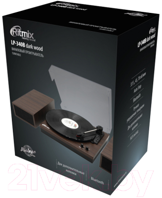 Проигрыватель виниловых пластинок Ritmix LP-340B (коричневый)