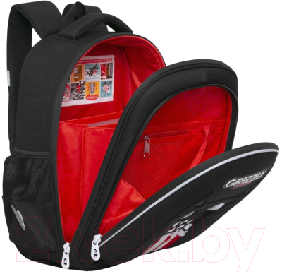 Изображение товара Школьный рюкзак Grizzly RAz-386-2 (черный)