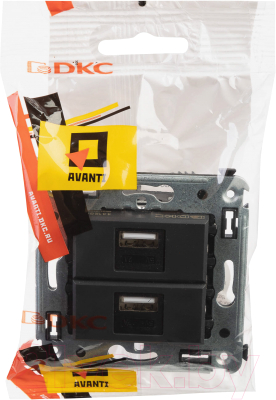 Розетка DKC Avanti USB 4412543 (черный матовый)