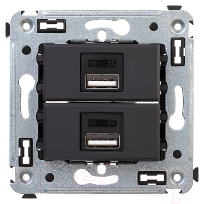 Розетка DKC Avanti USB 4412543 (черный матовый)