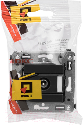 Розетка DKC Avanti / 4412513 (черный матовый)
