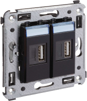 Розетка DKC Avanti USB / 4402543 (черный квадрат) - 