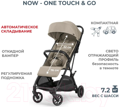 Детская прогулочная коляска Inglesina Now / AG84P0STBRU (Shot Beige)