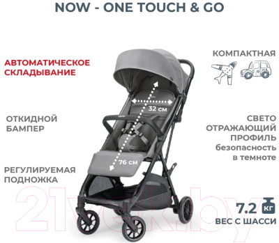 Детская прогулочная коляска Inglesina Now / AG84P0SNGRU (Snap Grey)