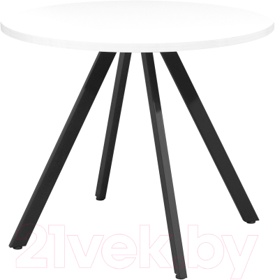 Обеденный стол Millwood Олесунн D900 (белый/металл черный)