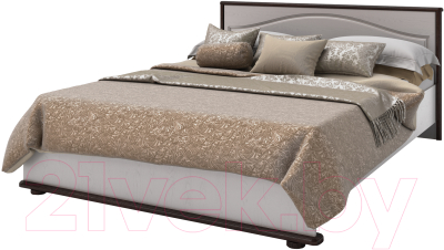 Полуторная кровать Мебель-КМК 1200 Сицилия 0852.17 (белый/дуб портовый/дуб венеция)