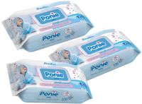 Влажные салфетки детские Lody Ponie Wet Wipes Sensitive (3x120шт) - 