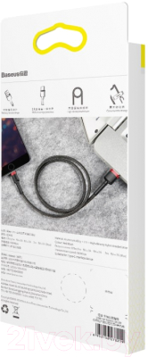 Кабель Baseus Cafule USB For Lightning / CALKLF-C19 (2м, черный/красный)