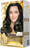 Крем-краска для волос Maxx Deluxe Gold Hair Dye Kit тон 6.1 (пепельный темно-русый) - 
