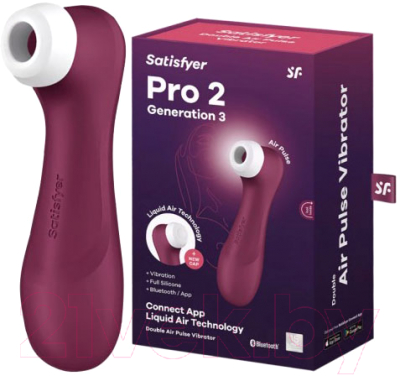 Стимулятор Satisfyer Pro 2 Generation 3 with Liquid Air Technology Bluetooth /4051840 (Wine Red)