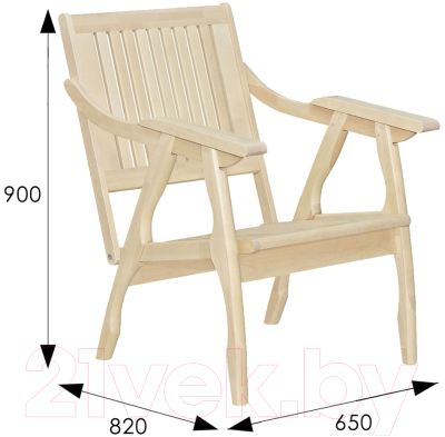 Кресло садовое Мебелик Массив решетка (лак)