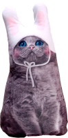 Подушка декоративная Mni Mnu Серый кот в шапке / 9361266 - 