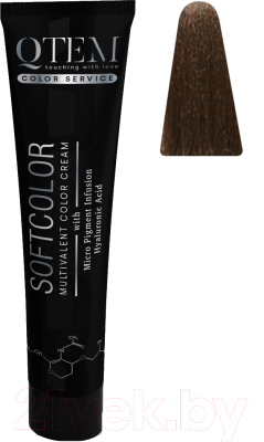 Крем-краска для волос Qtem Softcolor Multivalent Color Cream 3.0 (100мл, натуральный темный каштан)