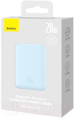 Изображение товара Портативное зарядное устройство Baseus Magnetic Wireless 6000mAh / PPCX020003 (синий)