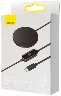 Зарядное устройство беспроводное Baseus Simple Mini2 Magnetic 15W / CCJJ010001 (черный)
