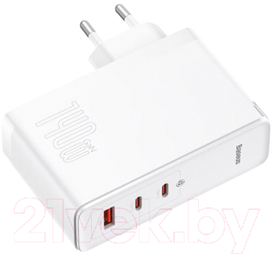 Зарядное устройство сетевое Baseus GaN5 Pro Fast Charger 2C+U 140W / CCGP100202 (белый)