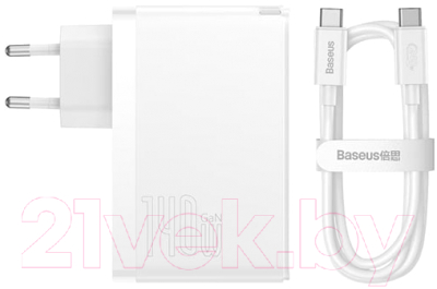 Зарядное устройство сетевое Baseus GaN5 Pro Fast Charger 2C+U 140W / CCGP100202 (белый)