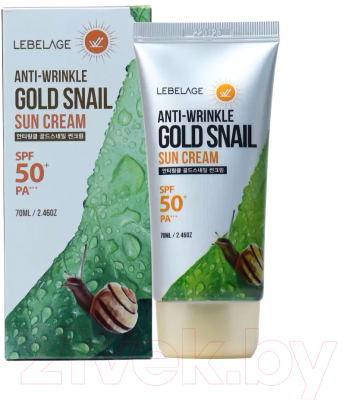 Крем солнцезащитный Lebelage Anti Wrinkle Gold Snail Sun Cream SPF50+ PA+++ Для лица и тела (70мл)