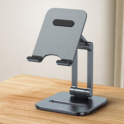 Держатель для смартфонов Baseus Desktop Biaxial Foldable Metal Stand / LUSZ000013 (серый)