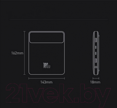 Изображение товара Портативное зарядное устройство Baseus Blade Power Digital Display 20000mAh / PPDGL-01 (черный)