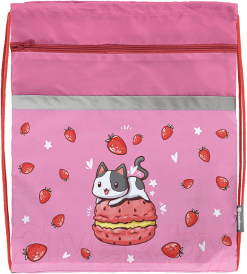 Мешок для обуви Schoolformat Strawberry Cat / МОБК-СРК (розовый)