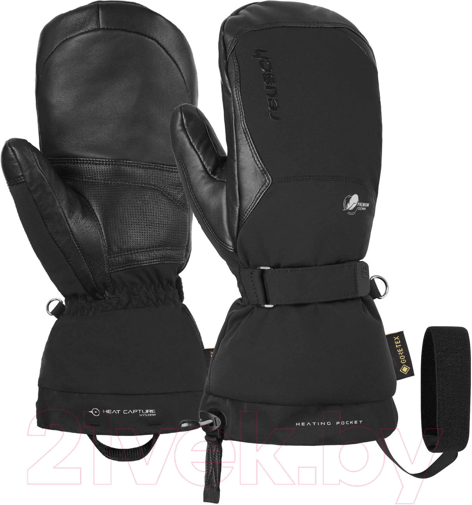 Варежки лыжные Reusch Volcano Pro Gtx Mitten Gore Warm Technology / 6001600-7700 (р-р 8, Black)