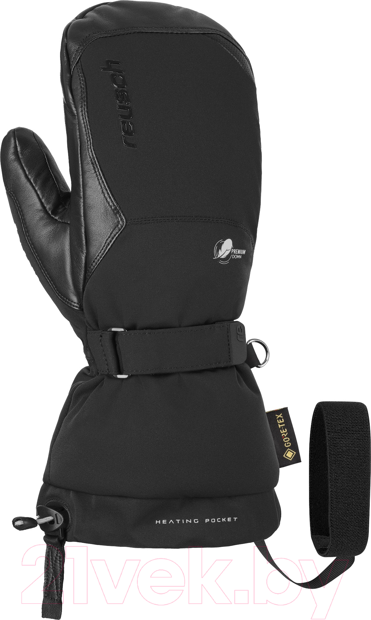 Варежки лыжные Reusch Volcano Pro Gtx Mitten Gore Warm Technology / 6001600-7700 (р-р 8, Black) — фото 2