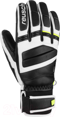 Перчатки лыжные Reusch Master Pro / 6101109-7746 (р-р 8.5, Black/White/Safety Yellow)