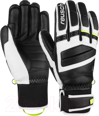 Перчатки лыжные Reusch Master Pro / 6101109-7746 (р-р 9, Black/White/Safety Yellow)