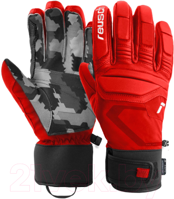 Перчатки лыжные Reusch Marco Odermatt Fire / 6201111-3366 (р-р 8.5, Red/Grey Camo)