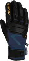 Перчатки лыжные Reusch Pro Rc / 6201110-7470 (р-р 7.5, Black/Dress Blue/Gold) - 