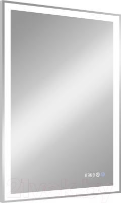 Зеркало Континент Clamm Led 60x70 (с часами и функцией антизапотевания)