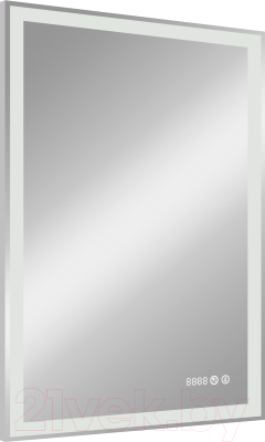 Зеркало Континент Clamm Led 60x70 (с часами и функцией антизапотевания)