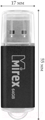 Usb flash накопитель Mirex Unit Black 64GB / 13600-FM3UBK64