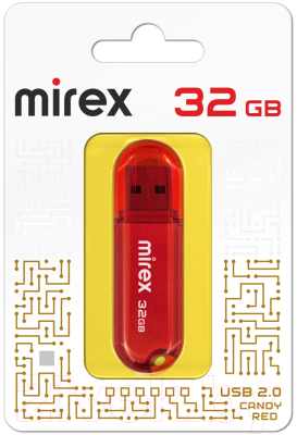 Usb flash накопитель Mirex Candy Red 32GB / 13600-FMUCAR32