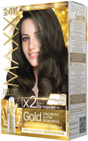 Крем-краска для волос Maxx Deluxe Gold Hair Dye Kit тон 7.11 (интенсивный пепельно-русый) - 