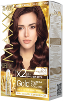 Крем-краска для волос Maxx Deluxe Gold Hair Dye Kit тон 5.77 (русый натуральный) - 