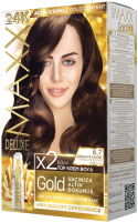 Крем-краска для волос Maxx Deluxe Gold Hair Dye Kit тон 6.7 (шоколадный кофе) - 