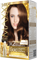 Крем-краска для волос Maxx Deluxe Gold Hair Dye Kit тон 7.7 (темная карамель) - 