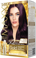 Крем-краска для волос Maxx Deluxe Gold Hair Dye Kit тон 3.66 (темный баклажан) - 