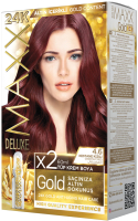 Крем-краска для волос Maxx Deluxe Gold Hair Dye Kit тон 4.6 (каштановый красный) - 