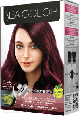 Крем-краска для волос Sea Color Hair Dye Kit тон 4.65 (красное вино)