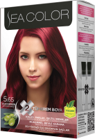 Крем-краска для волос Sea Color Hair Dye Kit тон 5.65 (клубничный красный) - 