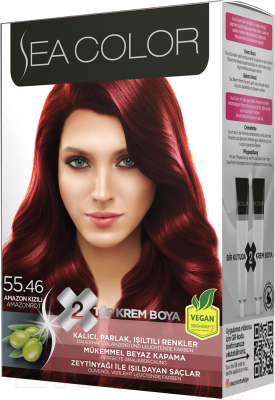 Крем-краска для волос Sea Color Hair Dye Kit тон 55.46 (красная амазонка)