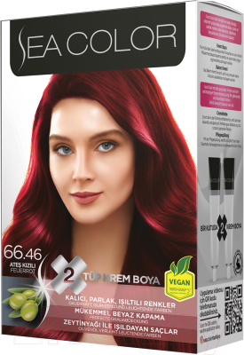 Крем-краска для волос Sea Color Hair Dye Kit тон 66.46 (огненно-красный)