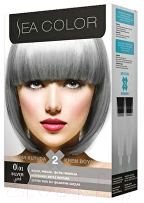 Крем-краска для волос Sea Color Hair Dye Kit тон 0.01 (дымчато-пепельный)