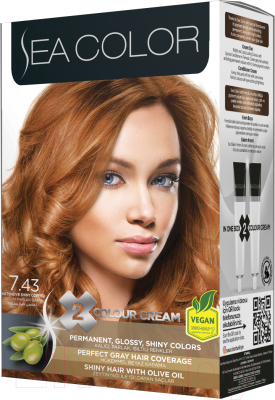 Крем-краска для волос Sea Color Hair Dye Kit тон 7.43 (насыщенная медь)